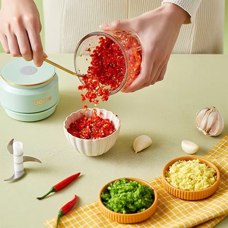 Electric Garlic Chopper & Food Processor – Mini Kitchen Grinder (USB Rechargeable) - NEXSHOP