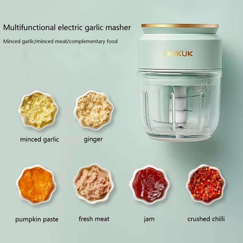 Electric Garlic Chopper & Food Processor – Mini Kitchen Grinder (USB Rechargeable) - NEXSHOP