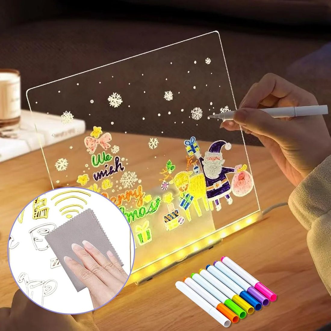 Magic Glow Drawing Board for Kids – LED Light Drawing Tablet (Reusable & Fun Learning Toy) - NEXSHOP